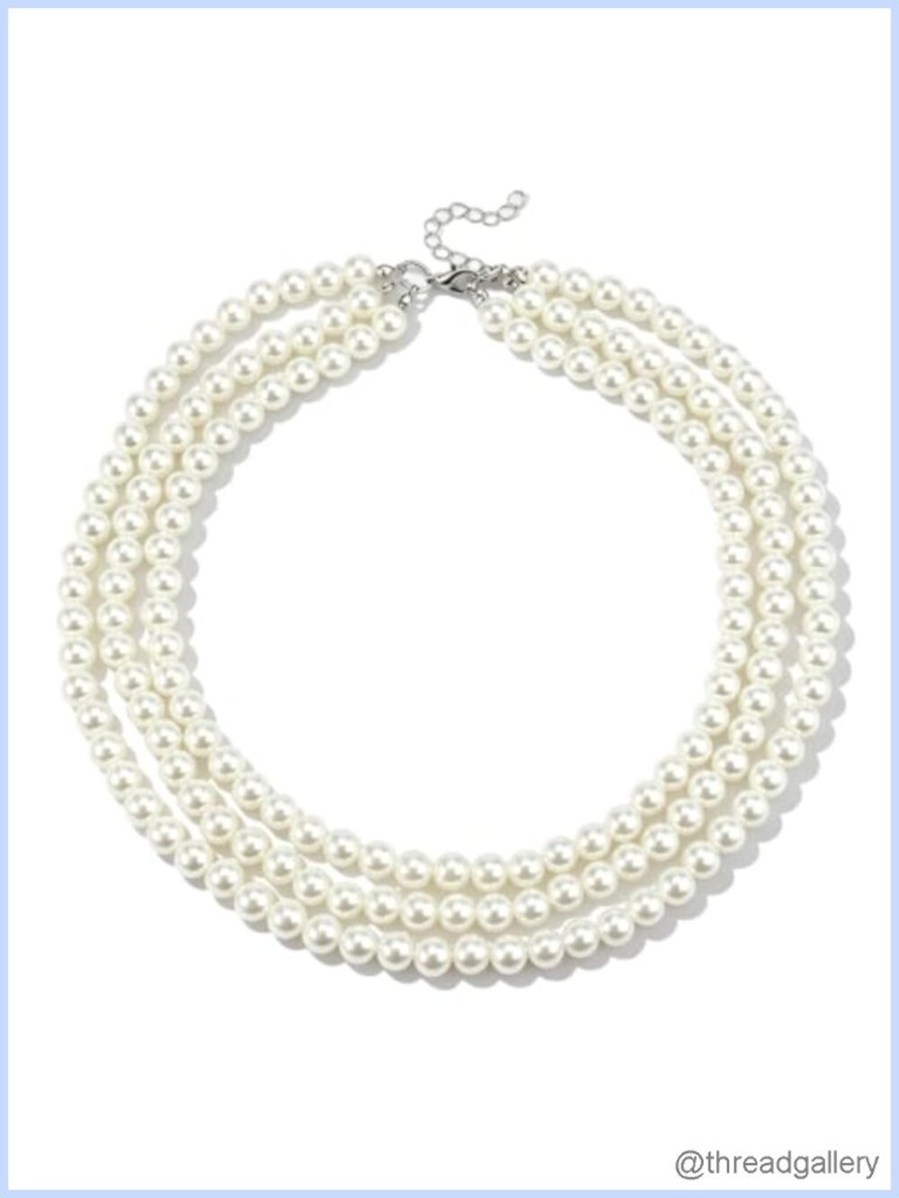 Pearl Choker Necklace Triple Layered Women Vintage Elegant Collar Necklaces